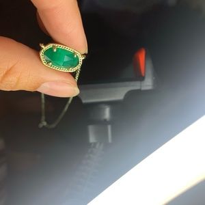 Kendra scott gold and green pendant necklace